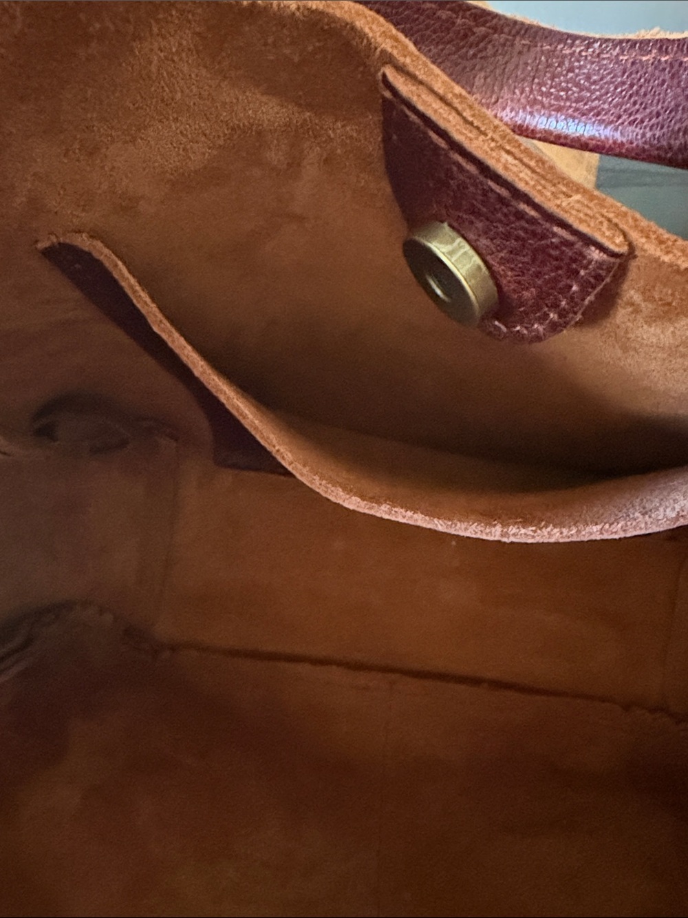 Portland Leather Madison Shoulder Bag in Nutmeg Canvas insert included! - Picture 10 of 11